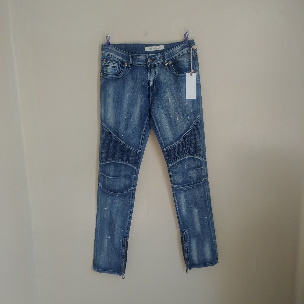 Straight Leg acid wash denim